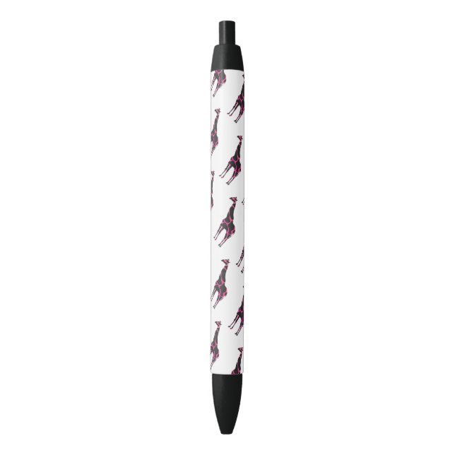 Caneta Preta Giraffe Hot Pink e Black Silhout (Frente Vertical)
