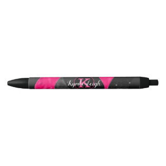 Caneta Preta Girassol Cinza Negra Negra Ondas Rosa Quentes Nome
