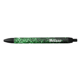 Caneta Preta Glamor Dardo brilha verde brilha personaliza