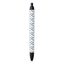 Caneta Preta Gliding Hearts - Azul e Cinza