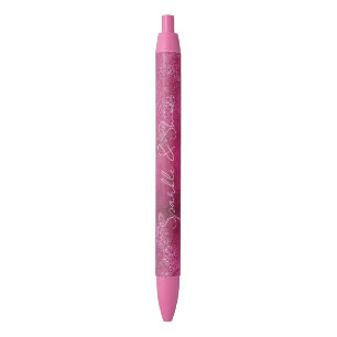 Caneta Preta Glitter Glitter Abstrato Rosa Girassol