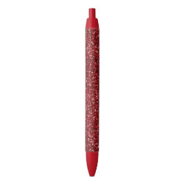 Caneta Preta Glitz Vermelha