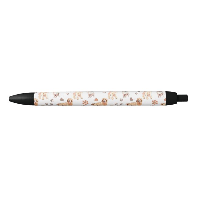 Caneta Preta Golden Retriever Mom Pattern (Frente)