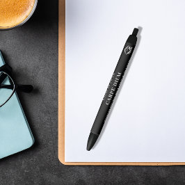 Caneta Preta Graduação de aspas inspiradoras brancas pretas