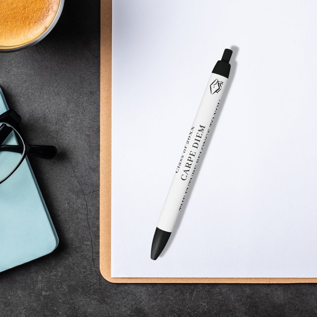 Caneta Preta Graduação de aspas inspiradoras brancas pretas (Criador carregado)