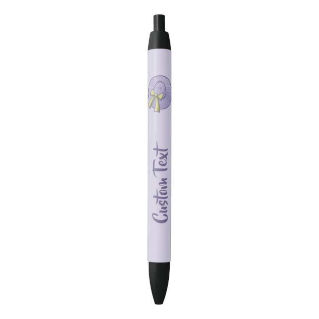 Caneta Preta Grande Hat Lilac Brimado (Frente Vertical)