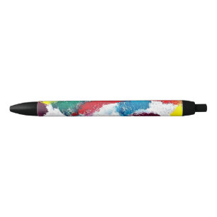 Caneta Preta Gravatas de multicores coloridas vibrantes