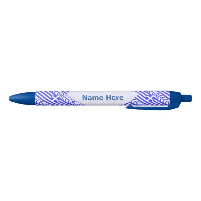 Caneta Preta Grécia e Bandeira Grega Personalizadas em Azulejos (Parte Inferior)