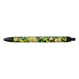 Caneta Preta Green Paisley Pattern