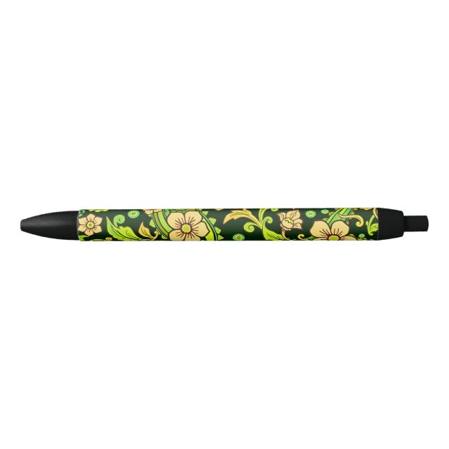 Caneta Preta Green Paisley Pattern (Frente)
