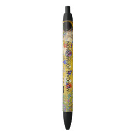 Caneta Preta Gustav Klimt – O Beijo – Texto Personalizado