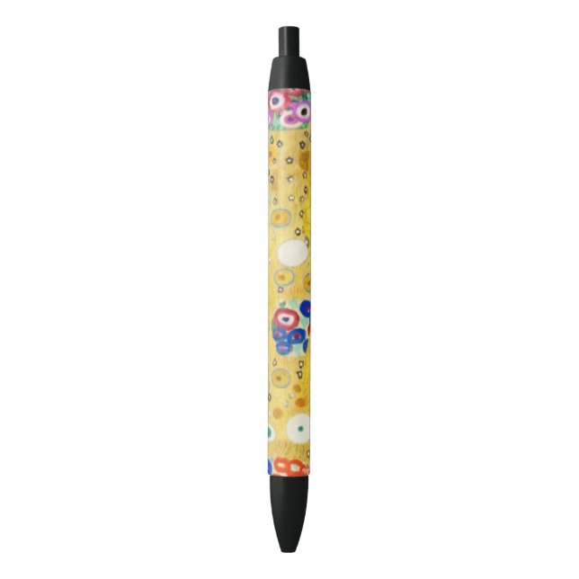 Caneta Preta Gustav Klimt O Beijo Vintage Art Nouveau Painting (Frente Vertical)