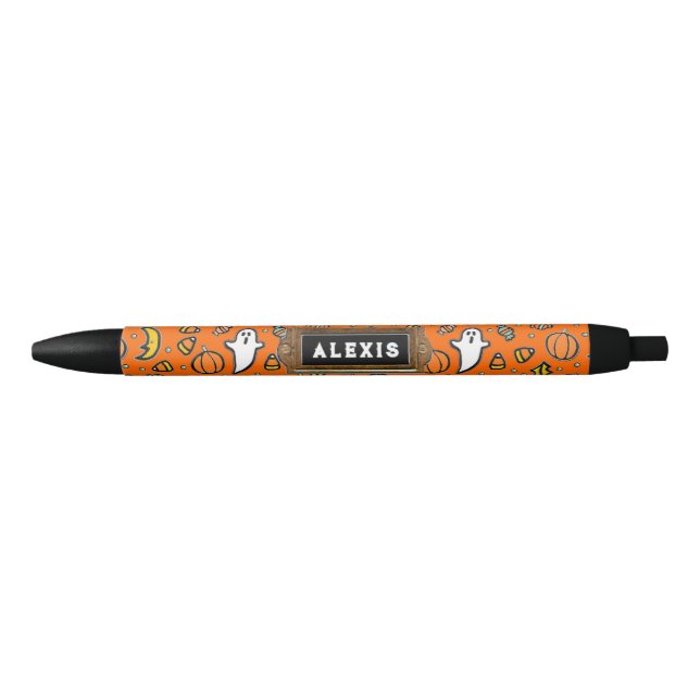 Caneta Preta Halloween Personalizado (Frente)