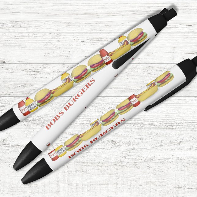 Caneta Preta Hamburger do Restaurante Personalizado de Negócios (Business restaurant promotional pen with hamburgers and hotdogs)