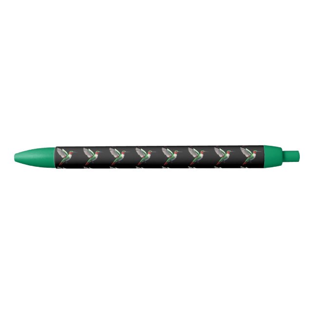 Caneta Preta Hummingbird Verde (Frente)