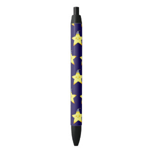Caneta Preta Ilustração de desenho animado de estrela sonolenta