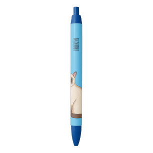 Caneta Preta Ilustração de desenho animado de gato siamês