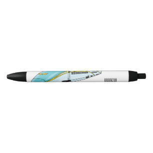 Caneta Preta Ilustração de desenho animado de trem de bala de a