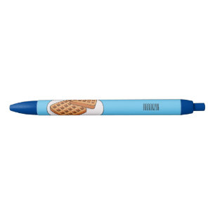 Caneta Preta Ilustração de desenho animado Waffle