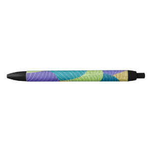 Caneta Preta Ilustração de Folhas com Lápis Colorido