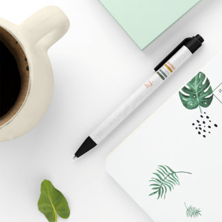 Caneta Preta Imagem Retrora Chic Monograma