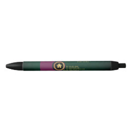 Caneta Preta Imóvel Roxo Dourado Preto com Casa