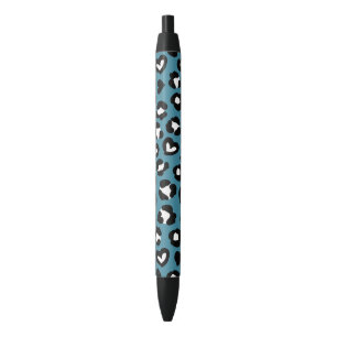 Caneta Preta Impressão Animal, Leopardo Azul, Manchas de Chita,