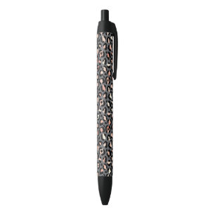 Caneta Preta Impressão Animal Manchas de Leopardo Preto Rosa An
