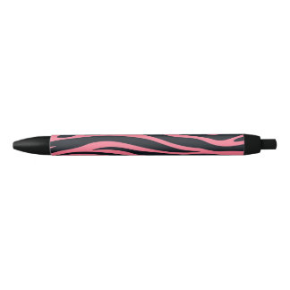 Caneta Preta Impressão animal rosa e zebra negra