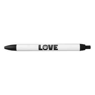 Caneta Preta Impressão da pata do amor