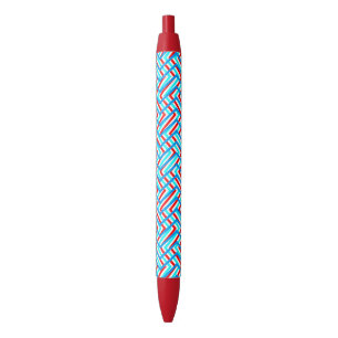 Caneta Preta Impressão de gráfico vermelho e azul retrorado
