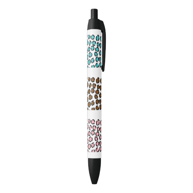 Caneta Preta Impressão de Leopardo (parte de inferior (Vertical))