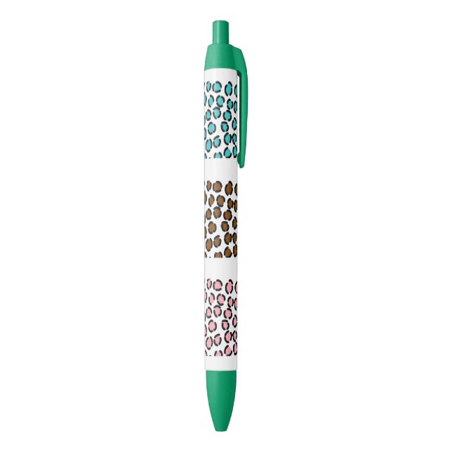 Caneta Preta Impressão de leopardo (parte de inferior (Vertical))