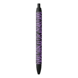 Caneta Preta Impressão de Zebra Negra Roxa