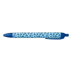 Caneta Preta Impressão do leopardo - cobalto e azul-céu escur