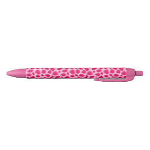 Caneta Preta Impressão do leopardo - fúcsia e luz - rosa