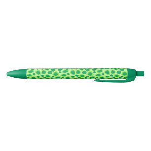 Caneta Preta Impressão do leopardo - máscaras do verde limão