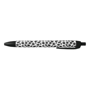 Caneta Preta Impressão do leopardo - preto e branco