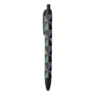 Caneta Preta Impressão Geométrica Abstrata Elegante – Moderna e
