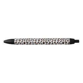 Caneta Preta Impressão Leopardo Branco