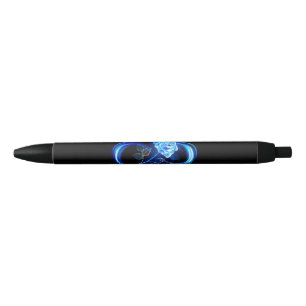 Caneta Preta Infinidade brilhante com rosa azul