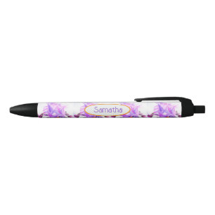 Caneta Preta Íris Roxo Aquarela Íris Nome Feminino