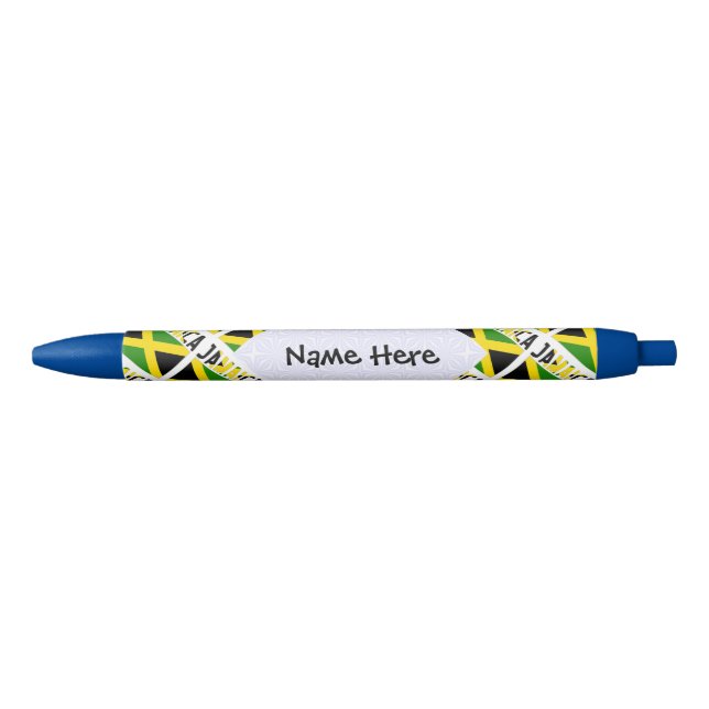 Caneta Preta Jamaica Jamaican Flag Tyler - Personalização Negra (Frente)