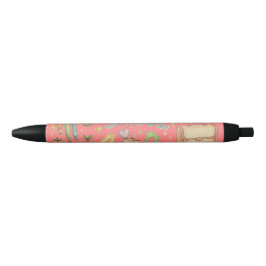 Caneta Preta Kids Pencil with Fun School Building Design 
