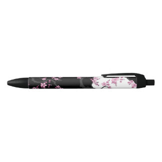 Caneta Preta Kimono Black e White Pink Sakura