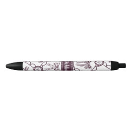Caneta Preta Laço Marrom Coquete