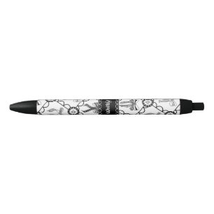 Caneta Preta Laço Preto Coquete