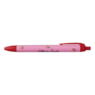 Caneta Preta Ladybug cor-de-rosa