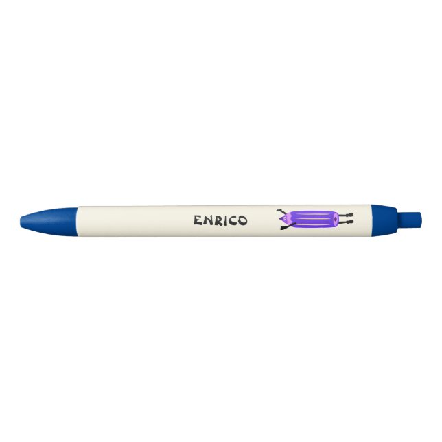 Caneta Preta Lápis voador engraçado (Frente)