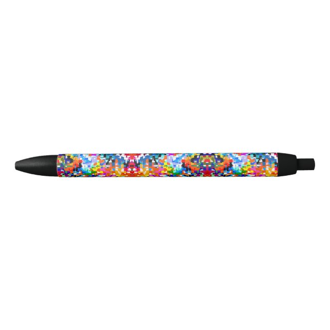 Caneta Preta Laptop de notebook, abstrato quadrados, colorido,  (Frente)